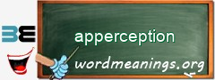 WordMeaning blackboard for apperception